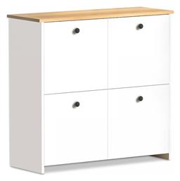 Ξύλινη Cube με 4 Ράφια Λευκό / Δρυς 92x31x92cm GP022-0062,2