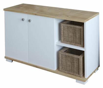 Ξύλινη Deril με 2 Ράφια Λευκό / Sonoma 90x33x52.5cm 120-000278