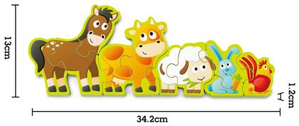 Ξύλινο Παιδικό Puzzle Numbers & Farm Animals 10pcs Hape