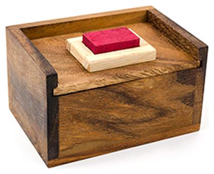 Ξύλινος Γρίφος Λογικής Κουτί Hide Red Stone