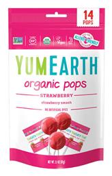 YumEarth Organic Pops με Γεύση Φράουλα 87gr